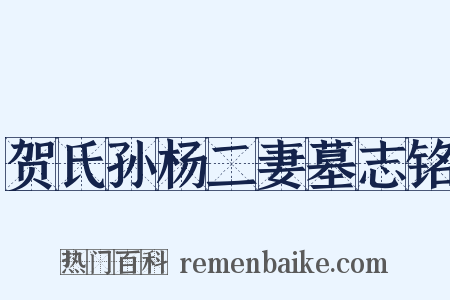 贺氏孙杨二妻墓志铭是什么意思的图片